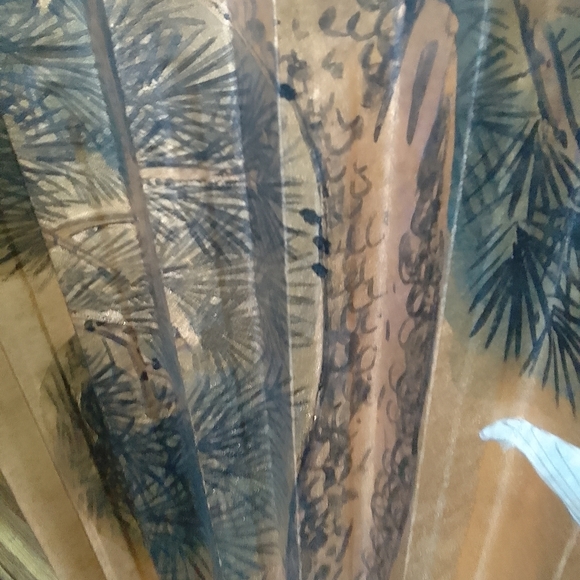 Antique 1920's hand painted gilted crane fan - Picture 6 of 6